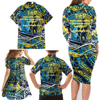 Father's Day Tokelau Family Matching Long Sleeve Bodycon Dress and Hawaiian Shirt Special Dad Polynesia Paradise