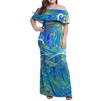 Father's Day Tuvalu Family Matching Off Shoulder Maxi Dress and Hawaiian Shirt Special Dad Polynesia Paradise