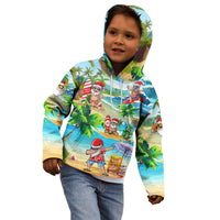 Guam Christmas Kid Hoodie Santa Claus Beach and Wave DT02 - Polynesian Pride