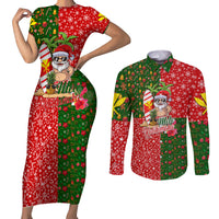 Hawaii Christmas Couples Matching Short Sleeve Bodycon Dress and Long Sleeve Button Shirts Mele Kalikimaka Kanaka Maoli DT02 Art - Polynesian Pride