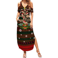 Meri Kirihimete New Zealand Summer Maxi Dress Christmas Kiwi Maori DT02 Women Red - Polynesian Pride