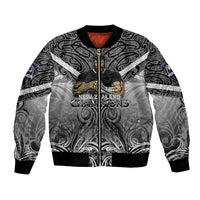 New Zealand Bomber Jacket Rugby Aotearoa Champions DT02 Unisex Black - Polynesian Pride