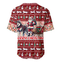 Dog Sled Christmas Baseball Jersey Husky Sleigh Ride Design - Polynesian Pride