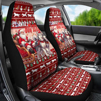 Dog Sled Christmas Car Seat Cover Husky Sleigh Ride Design - Polynesian Pride