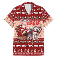 Dog Sled Christmas Family Matching Mermaid Dress and Hawaiian Shirt Husky Sleigh Ride Design - Polynesian Pride