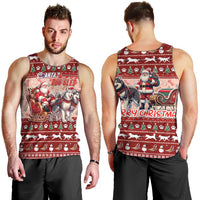 Dog Sled Christmas Men Tank Top Husky Sleigh Ride Design - Polynesian Pride