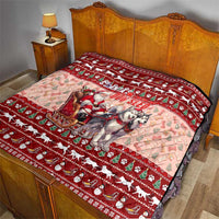 Dog Sled Christmas Quilt Husky Sleigh Ride Design - Polynesian Pride