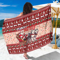 Dog Sled Christmas Sarong Husky Sleigh Ride Design - Polynesian Pride