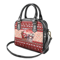 Dog Sled Christmas Shoulder Handbag Husky Sleigh Ride Design - Polynesian Pride