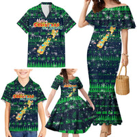 Merry Christmas New Zealand Family Matching Mermaid Dress and Hawaiian Shirt Xmas Travel Map - Polynesian Pride