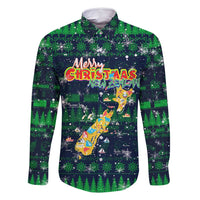 Merry Christmas New Zealand Family Matching Off Shoulder Short Dress and Hawaiian Shirt Xmas Travel Map - Polynesian Pride