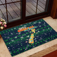 Merry Christmas New Zealand Rubber Doormat Xmas Travel Map - Polynesian Pride