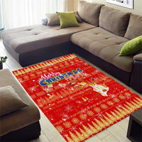 Merry Christmas Hawaii Area Rug Xmas Travel Map - Polynesian Pride