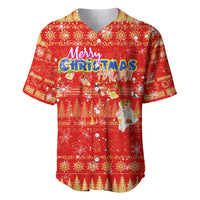 Merry Christmas Hawaii Baseball Jersey Xmas Travel Map - Polynesian Pride