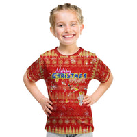Merry Christmas Hawaii Kid T Shirt Xmas Travel Map - Polynesian Pride
