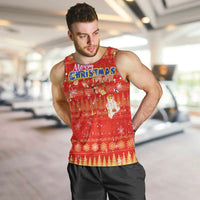 Merry Christmas Hawaii Men Tank Top Xmas Travel Map - Polynesian Pride