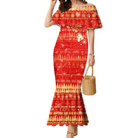 Merry Christmas Hawaii Mermaid Dress Xmas Travel Map - Polynesian Pride