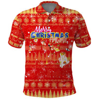 Merry Christmas Hawaii Polo Shirt Xmas Travel Map - Polynesian Pride