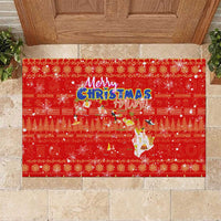 Merry Christmas Hawaii Rubber Doormat Xmas Travel Map DT02 Red - Polynesian Pride