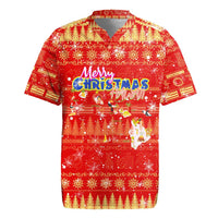 Merry Christmas Hawaii Rugby Jersey Xmas Travel Map - Polynesian Pride
