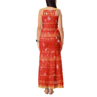 Merry Christmas Hawaii Tank Maxi Dress Xmas Travel Map - Polynesian Pride