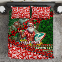 Mele Kalikimaka Shaka Santa Bedding Set Hawaiian Surf Christmas Design with Aloha Spirit - Polynesian Pride
