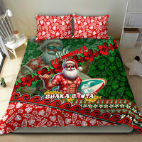 Mele Kalikimaka Shaka Santa Bedding Set Hawaiian Surf Christmas Design with Aloha Spirit - Polynesian Pride