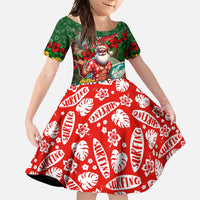 Mele Kalikimaka Shaka Santa Family Matching Tank Maxi Dress and Hawaiian Shirt Hawaiian Surf Christmas Design with Aloha Spirit - Polynesian Pride