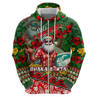 Mele Kalikimaka Shaka Santa Hoodie Hawaiian Surf Christmas Design with Aloha Spirit - Polynesian Pride