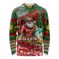 Mele Kalikimaka Shaka Santa Long Sleeve Shirt Hawaiian Surf Christmas Design with Aloha Spirit - Polynesian Pride