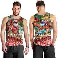 Mele Kalikimaka Shaka Santa Men Tank Top Hawaiian Surf Christmas Design with Aloha Spirit - Polynesian Pride