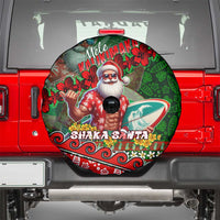 Mele Kalikimaka Shaka Santa Spare Tire Cover Hawaiian Surf Christmas Design with Aloha Spirit - Polynesian Pride