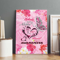 Butterfly Polynesia Breast Cancer Canvas Wall Art Nobody Fights Alone Pink Out Tropical Hibiscus