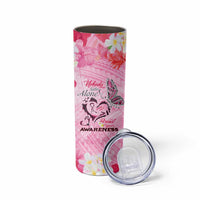Butterfly Polynesia Breast Cancer Skinny Tumbler Nobody Fights Alone Pink Out Tropical Hibiscus