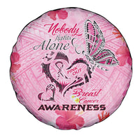Butterfly Polynesia Breast Cancer Spare Tire Cover Nobody Fights Alone Pink Out Tropical Hibiscus