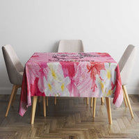 Butterfly Polynesia Breast Cancer Tablecloth Nobody Fights Alone Pink Out Tropical Hibiscus DT02 - Polynesian Pride