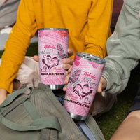 Butterfly Polynesia Breast Cancer Tumbler Cup Nobody Fights Alone Pink Out Tropical Hibiscus