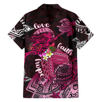 Breast Cancer Mermaid Polynesia Family Matching Long Sleeve Bodycon Dress and Hawaiian Shirt Faith Hope Love DT02 - Polynesian Pride