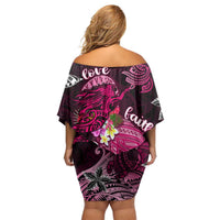 Breast Cancer Mermaid Polynesia Family Matching Off Shoulder Short Dress and Hawaiian Shirt Faith Hope Love DT02 - Polynesian Pride