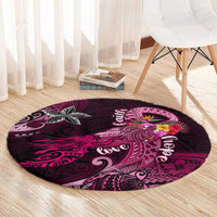 Breast Cancer Mermaid Polynesia Round Carpet Faith Hope Love