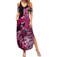 Breast Cancer Mermaid Polynesia Summer Maxi Dress Faith Hope Love
