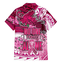 Breast Cancer Awareness Hawaii Family Matching Mermaid Dress and Hawaiian Shirt Polynesia Girl Nobody Fights Alone