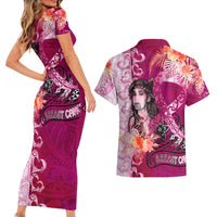 Breast Cancer New Zealand Couples Matching Short Sleeve Bodycon Dress and Hawaiian Shirt Maori Aotearoa Girl Pink Out DT02 - Polynesian Pride