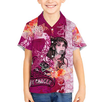 Breast Cancer New Zealand Family Matching Long Sleeve Bodycon Dress and Hawaiian Shirt Maori Aotearoa Girl Pink Out DT02 Son's Shirt Pink - Polynesian Pride