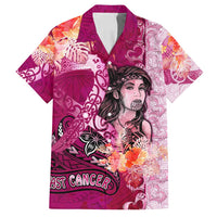 Breast Cancer New Zealand Family Matching Summer Maxi Dress and Hawaiian Shirt Maori Aotearoa Girl Pink Out DT02 Dad's Shirt - Short Sleeve Pink - Polynesian Pride