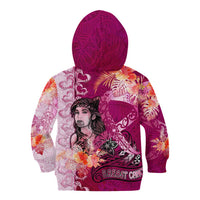 Breast Cancer New Zealand Kid Hoodie Maori Aotearoa Girl Pink Out