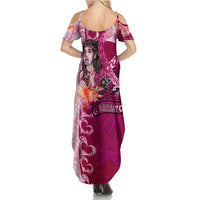 Breast Cancer New Zealand Summer Maxi Dress Maori Aotearoa Girl Pink Out