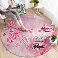Breast Cancer Awareness Month Round Carpet Butterfly Polynesia Watercolor Pink