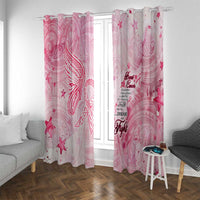Breast Cancer Awareness Month Window Curtain Butterfly Polynesia Watercolor Pink