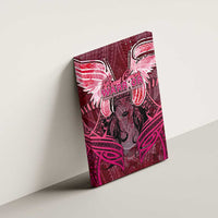 Breast Cancer Warrior Canvas Wall Art Angel Wings Polynesian Pattern